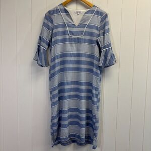 Sweet Salt Women Preppy Modest Beachy V-Neck Dress Size S Striped Lightweight